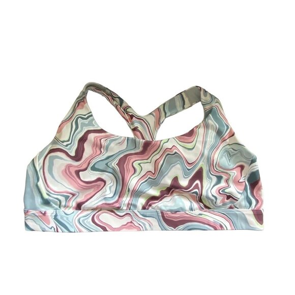 Athleta 981760 Ultimate Printed Sports Bra D-DD Marble Multi Women's 3X NWT $54 - Picture 3 of 8